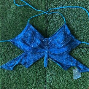 Blue beaded butterfly 🦋 top